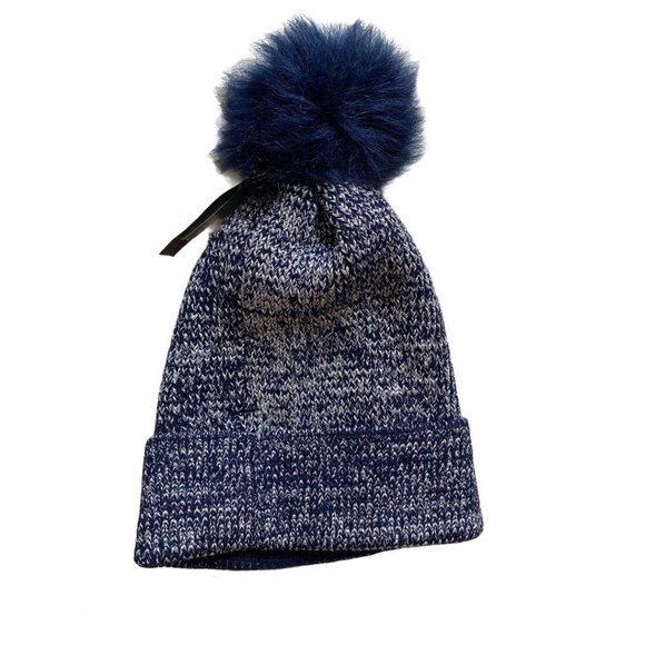 Steve Madden Lurex Rib-Knit Beanie with Faux Fur - Picture 3 of 4
